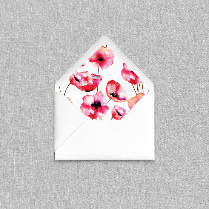 Pink Poppy Envelope Liners– Foglio Press